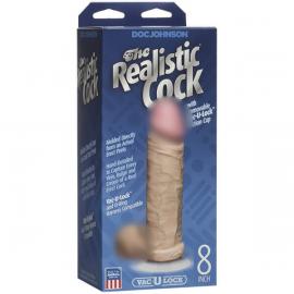 Фалоімітатор Doc Johnson Realistic Cock 8 inch White - PVC, Vack-U-Lock, діаметр 5,1см - 2